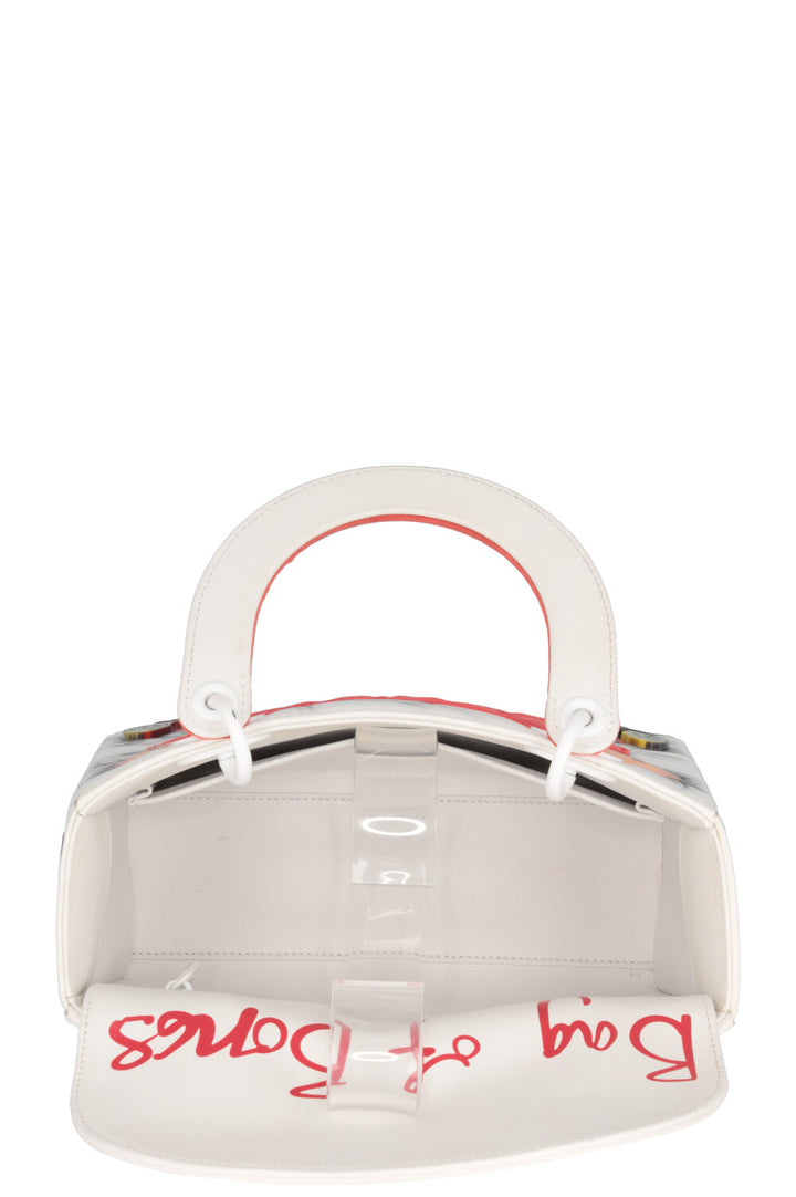 CHRISTIAN DIOR Medium Lady Dior Gilbert &amp; George Limited Edition White