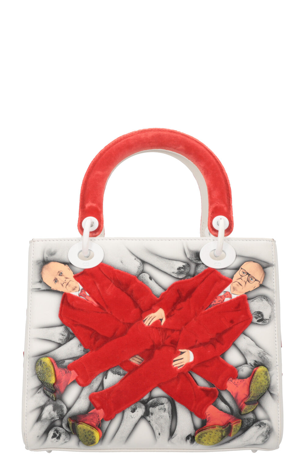 CHRISTIAN DIOR Medium Lady Dior Gilbert &amp; George Limited Edition White