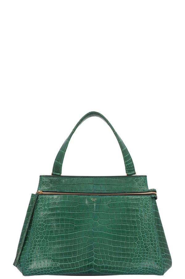 CÉLINE Edge Bag Croc Green