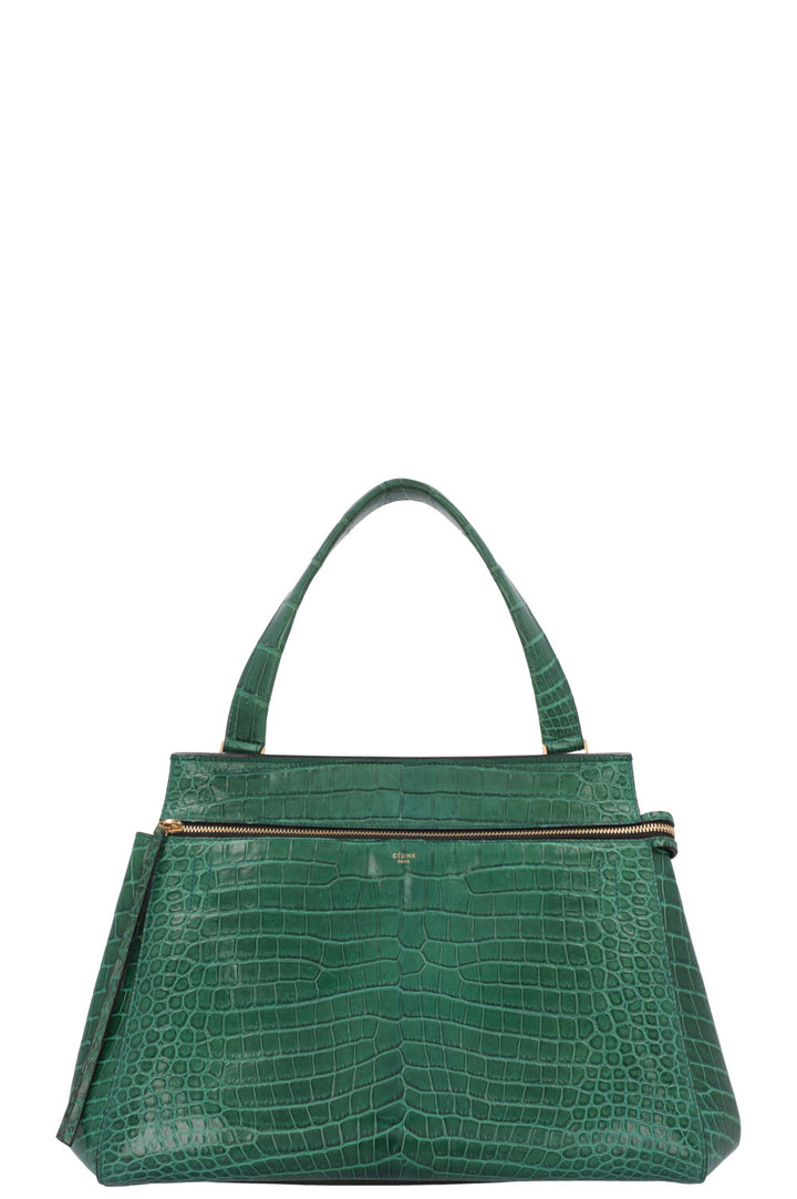 CÉLINE Edge Bag Croc Green
