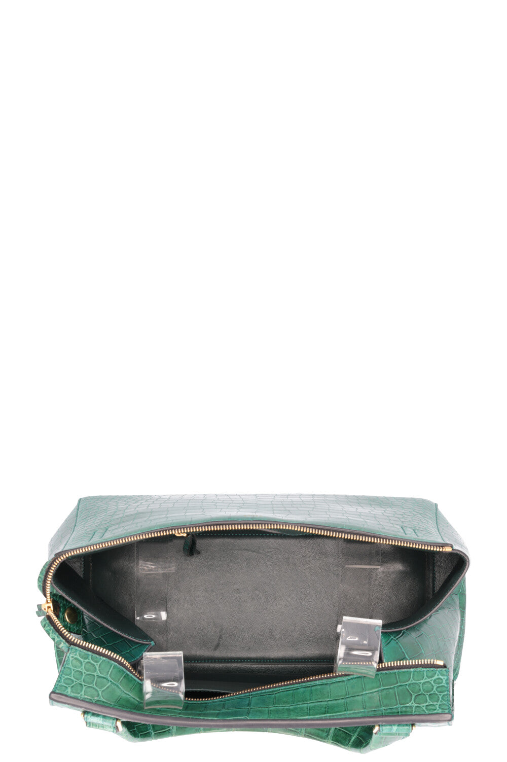 CÉLINE Edge Bag Croc Green