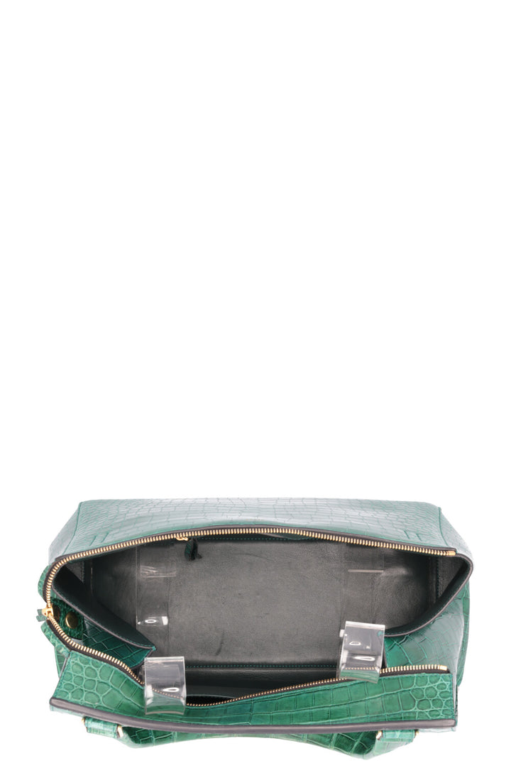 CÉLINE Edge Bag Croc Green