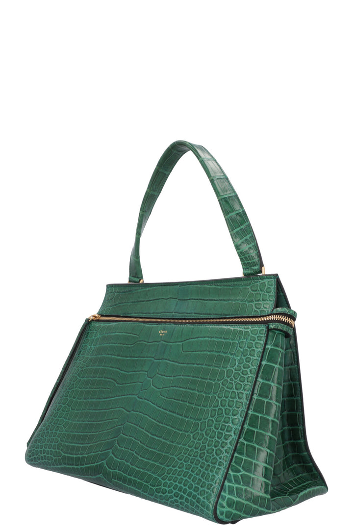 CÉLINE Edge Bag Croc Green