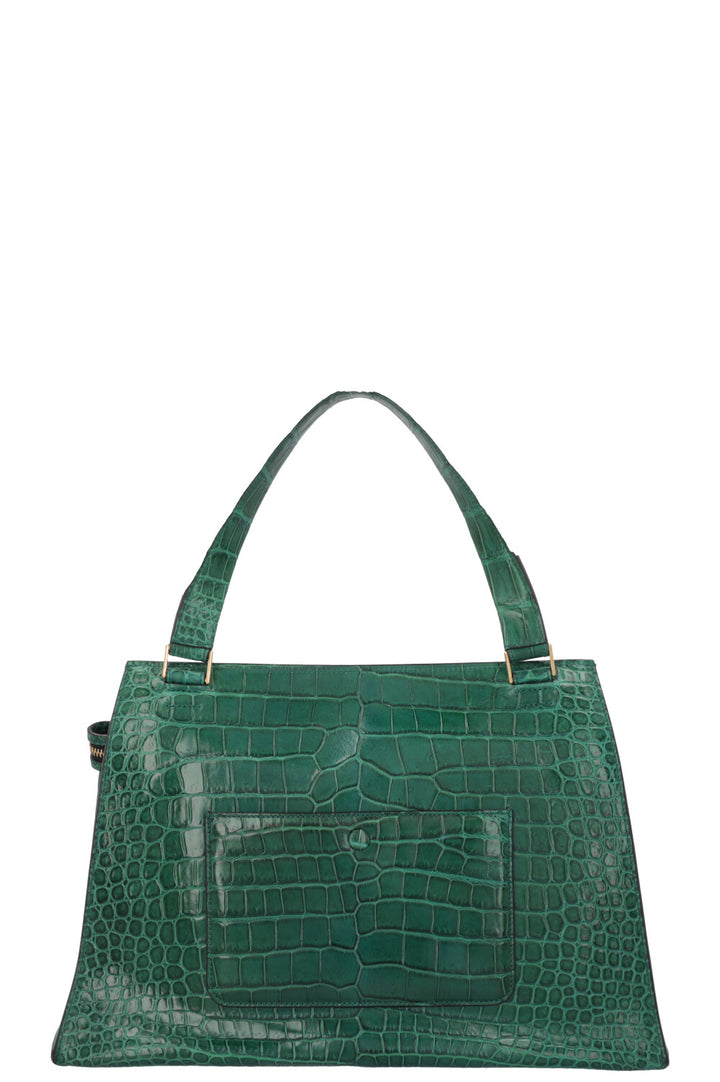 CÉLINE Edge Bag Croc Green