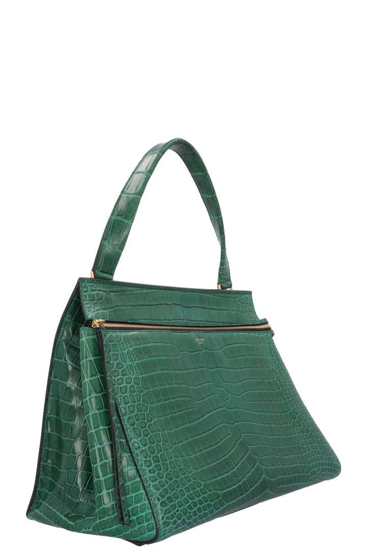CÉLINE Edge Bag Croc Green