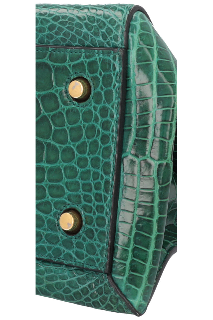 CÉLINE Edge Bag Croc Green