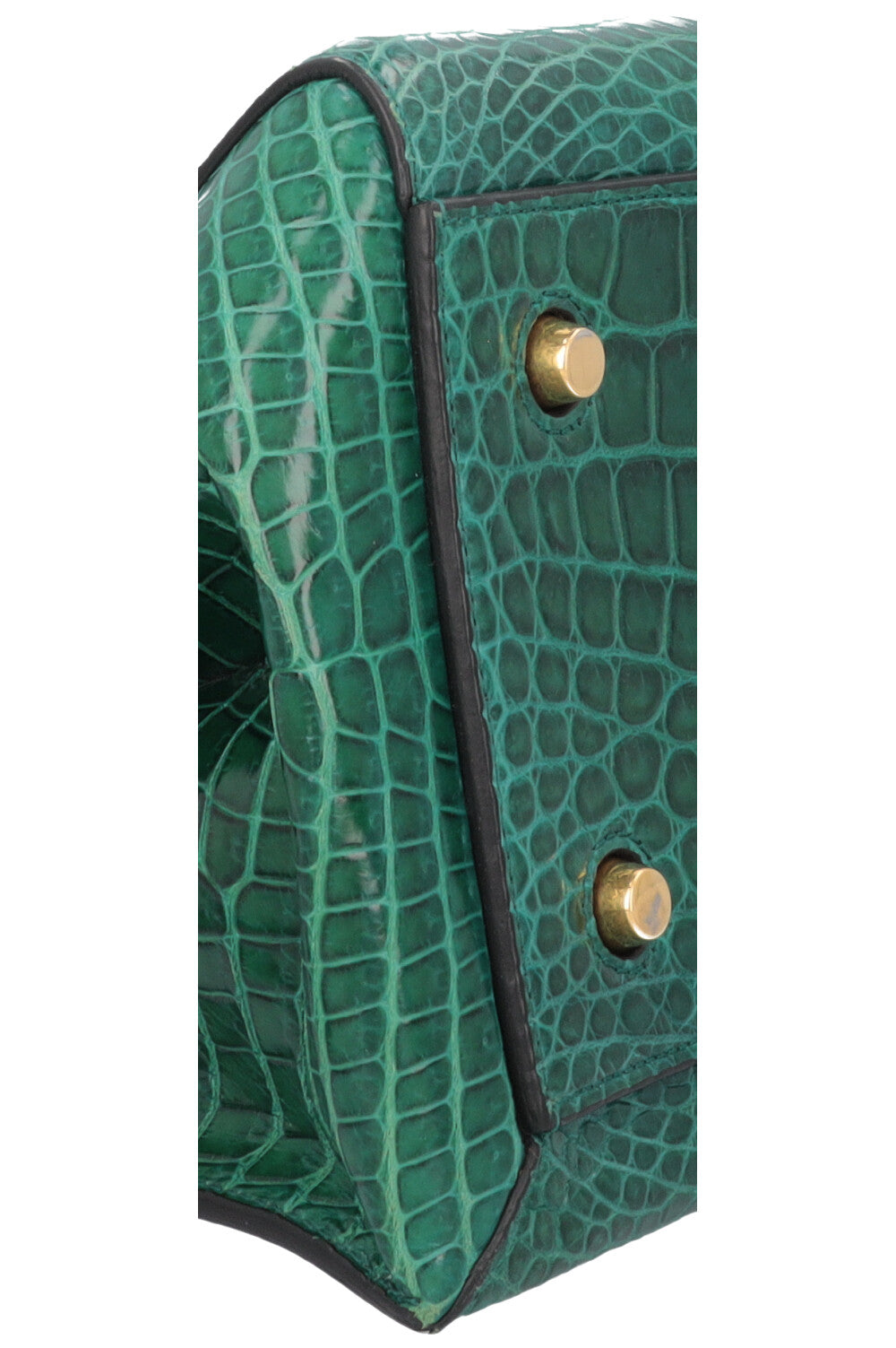 CÉLINE Edge Bag Croc Green