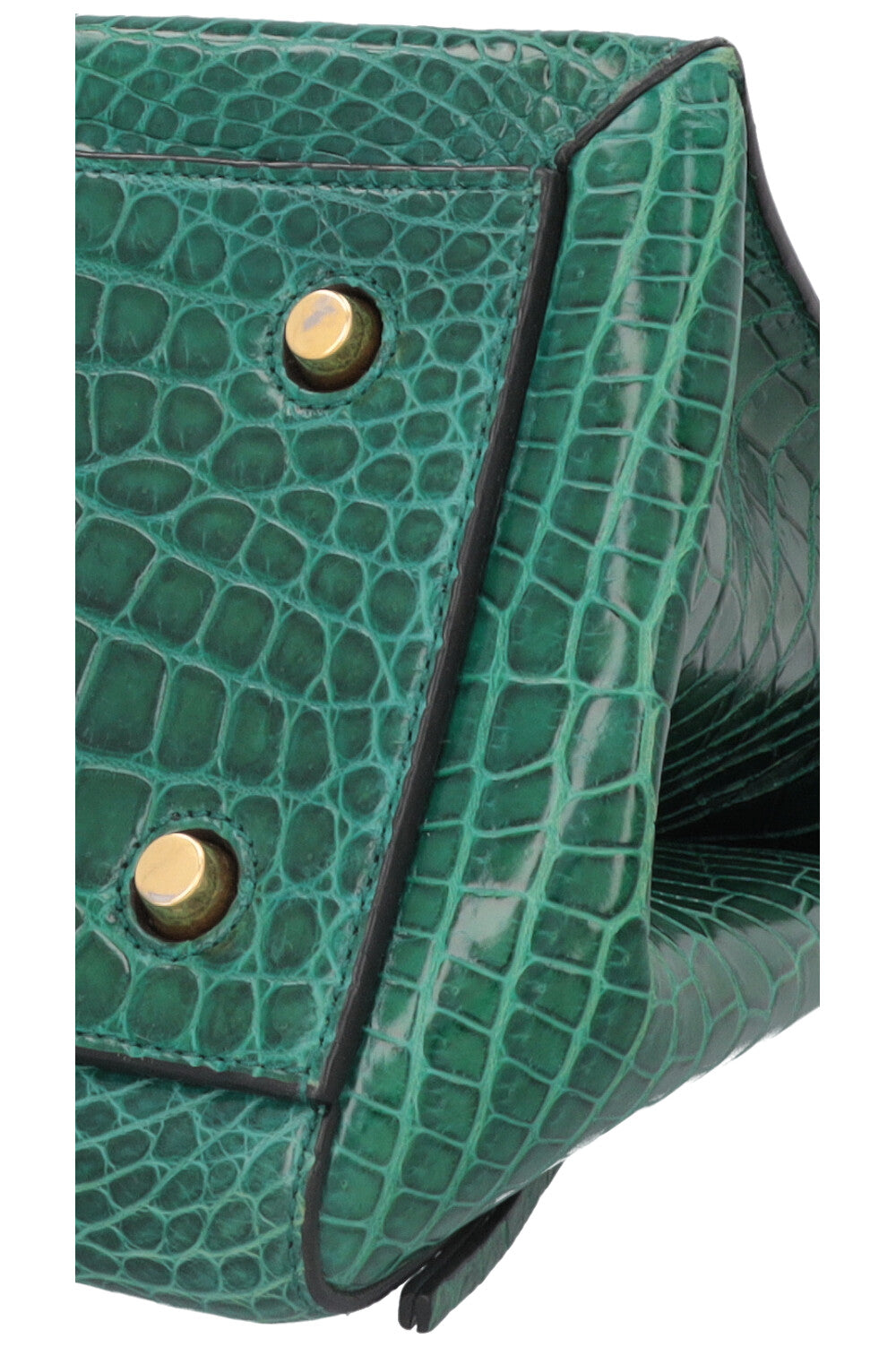 CÉLINE Edge Bag Croc Green