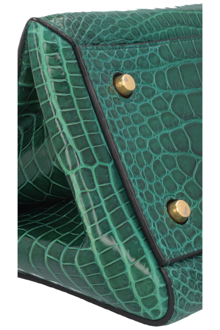CÉLINE Edge Bag Croc Green