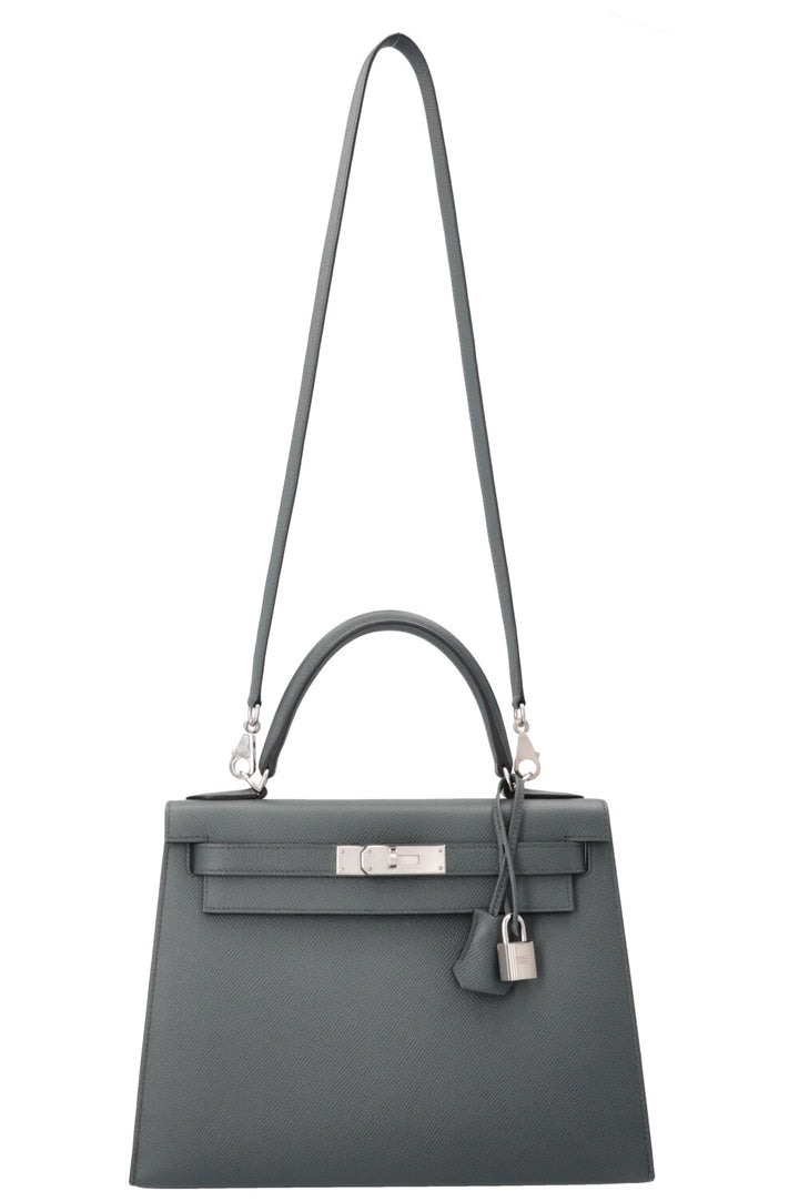 HERMÈS Kelly Sellier 28 Epsom Bleu Orage