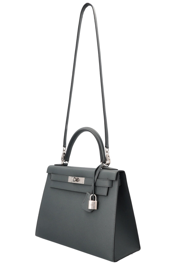 HERMÈS Kelly Sellier 28 Epsom Bleu Orage