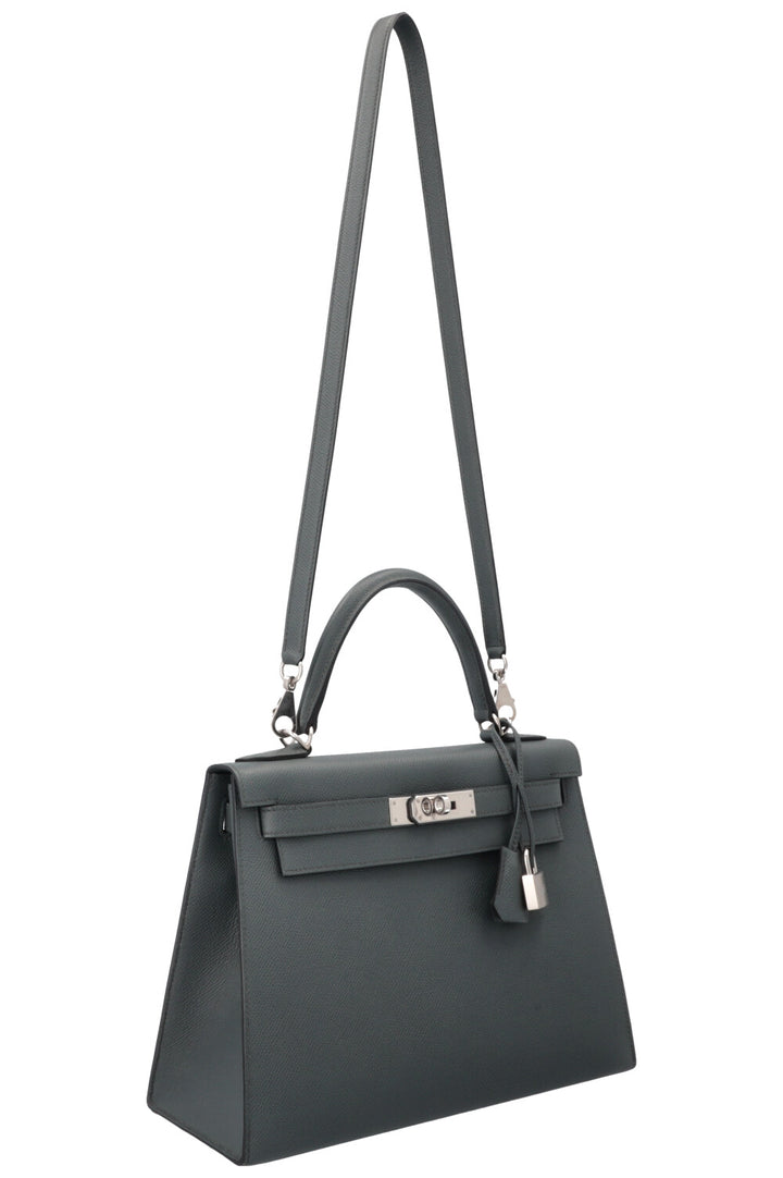 HERMÈS Kelly Sellier 28 Epsom Bleu Orage