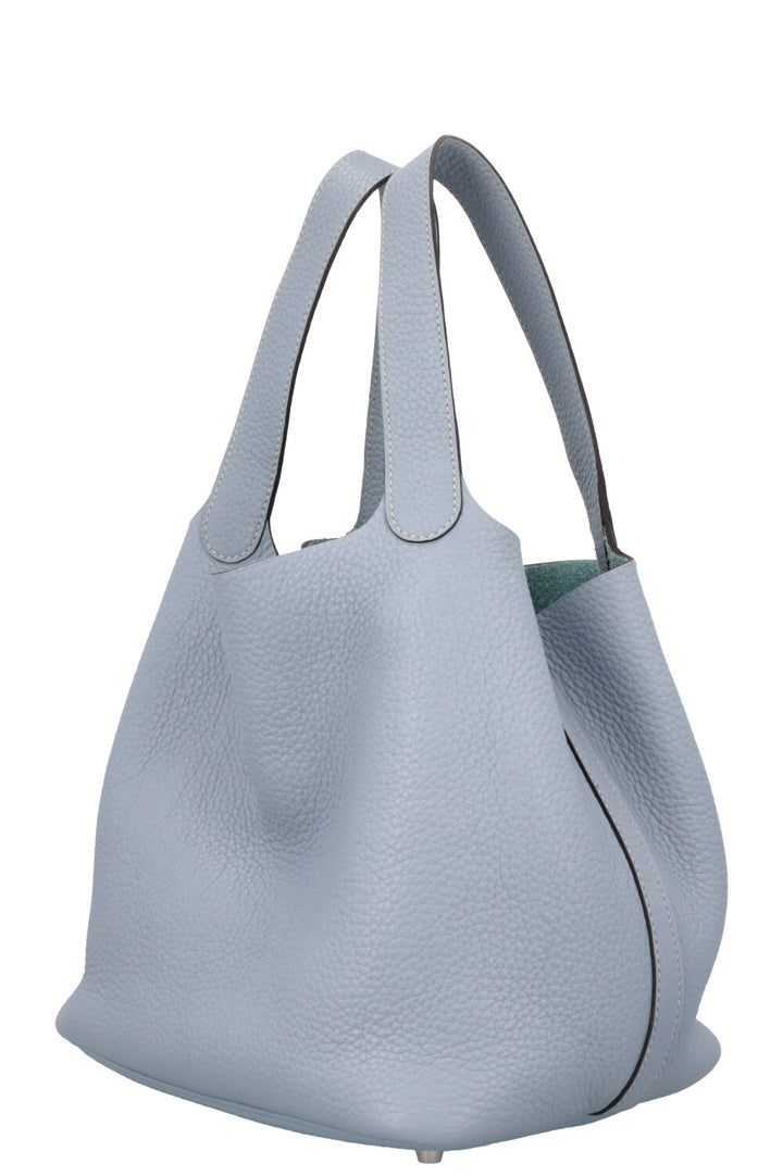 HERMES Picotin 22 Clemence Bleu Lin
