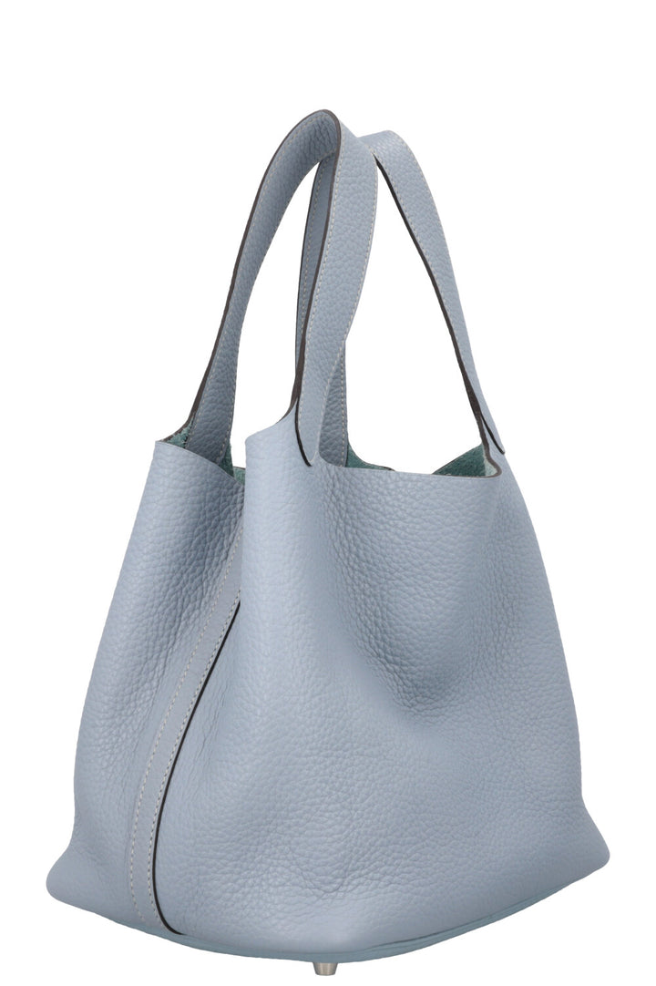 HERMES Picotin 22 Clemence Bleu Lin