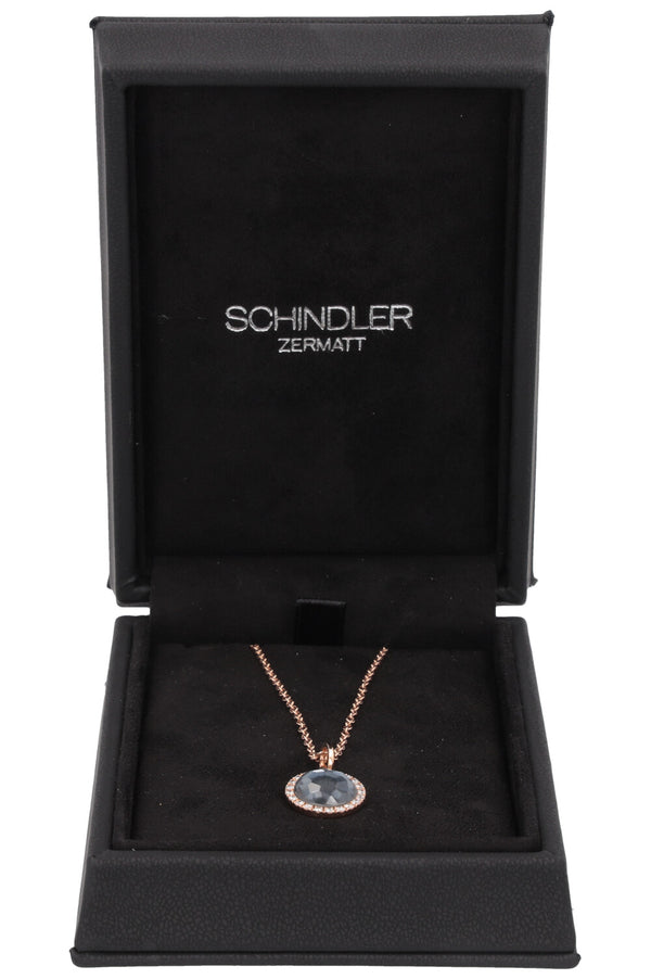 SCHINDLER Necklace Aquamarin 18k Rose Gold Diamonds