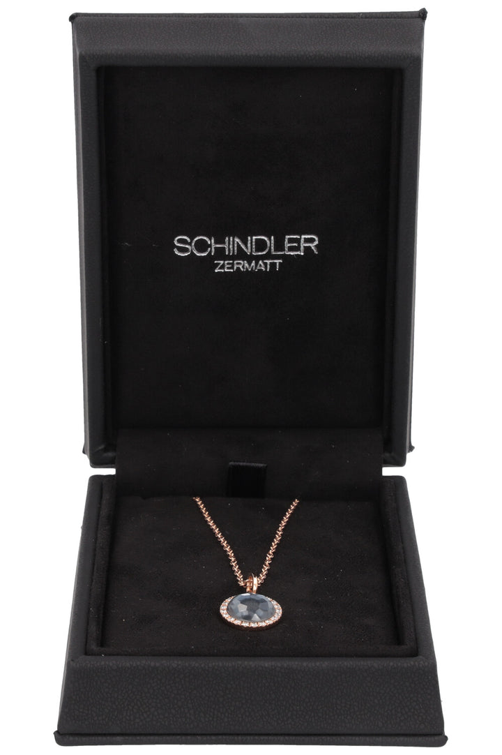 SCHINDLER Necklace Aquamarin 18k Rose Gold Diamonds