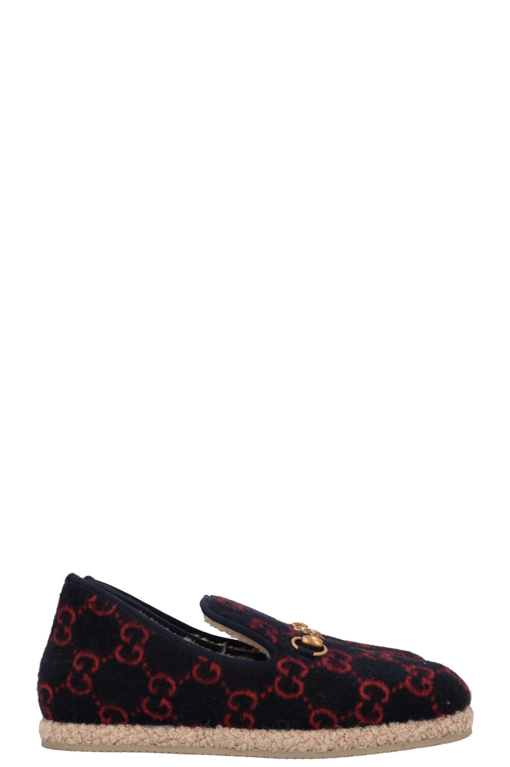 GUCCI Shearling Jordaan Espadrilles Navy