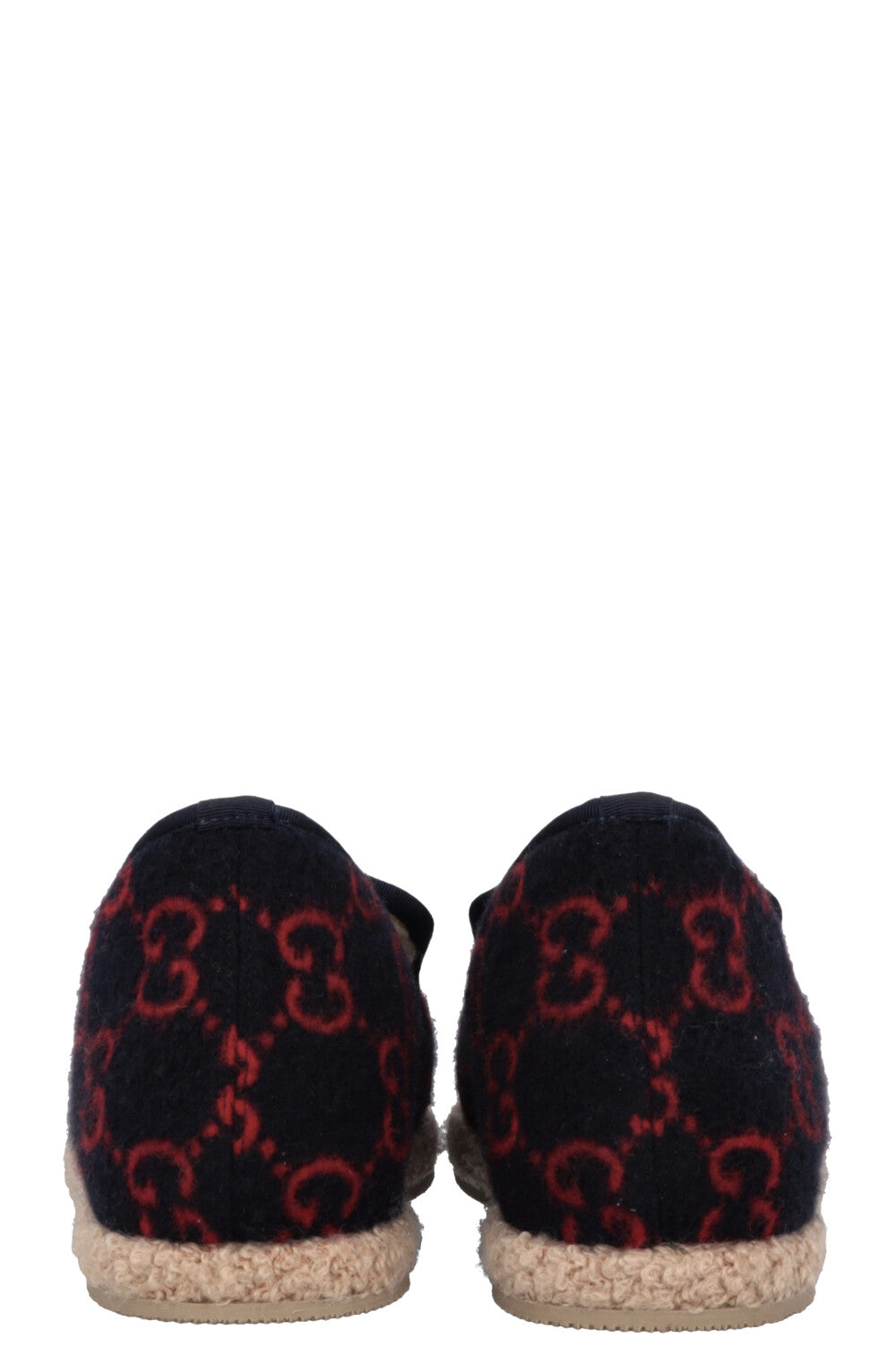 GUCCI Shearling Jordaan Espadrilles Navy