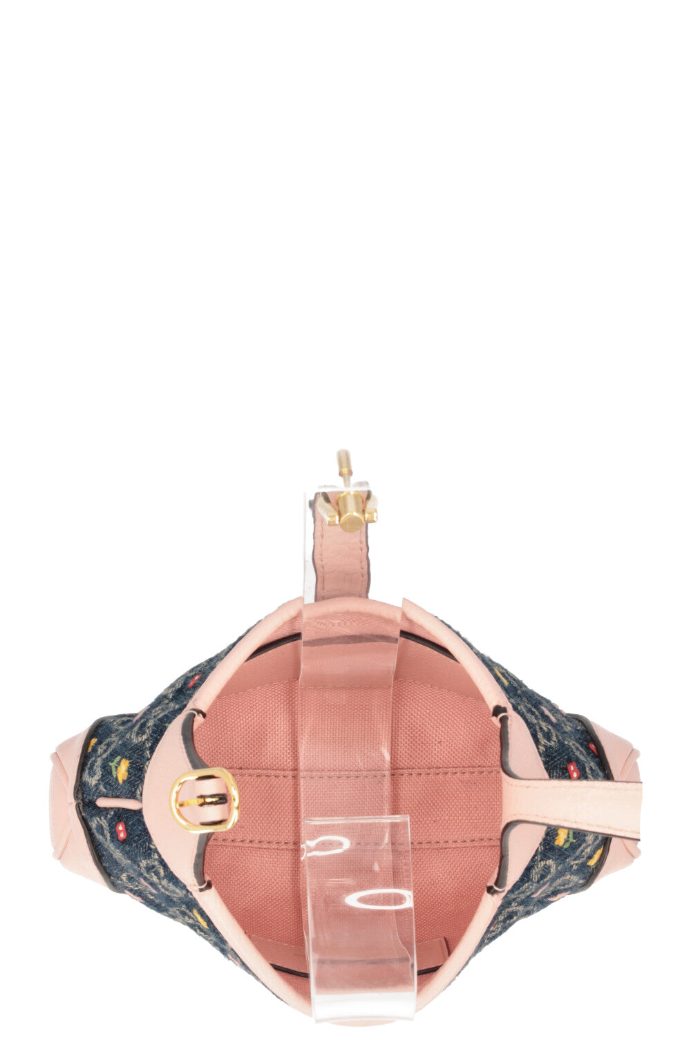 Mini-jupe en jean fleuri GUCCI 1961 Jackie Bleu Blush