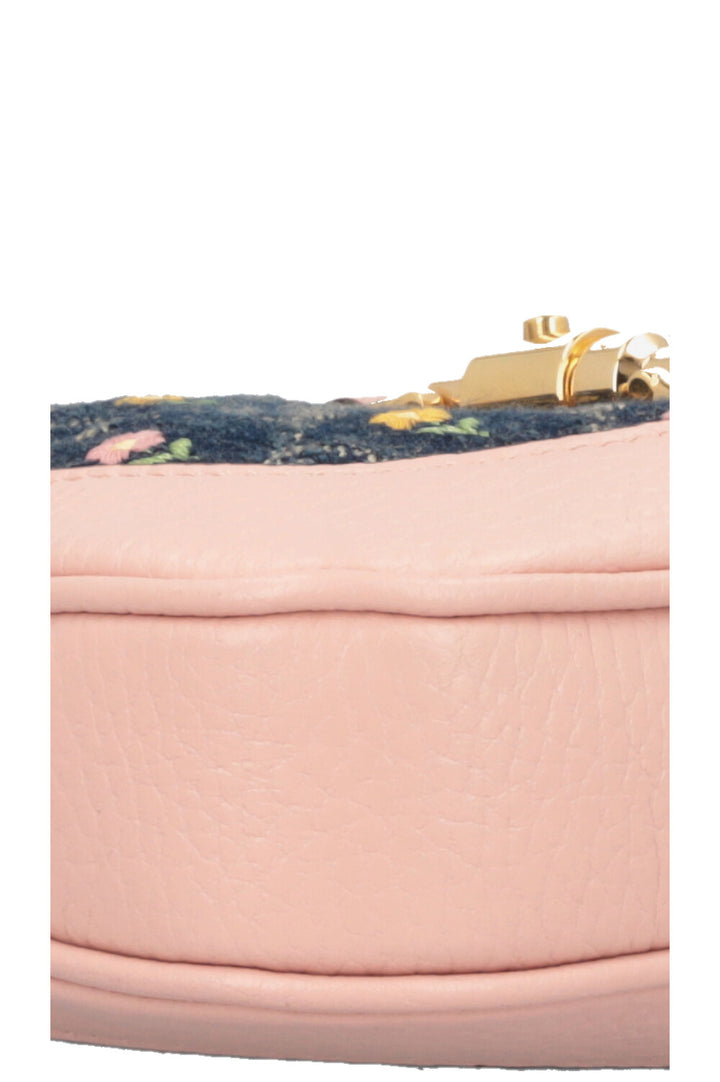 Mini-jupe en jean fleuri GUCCI 1961 Jackie Bleu Blush