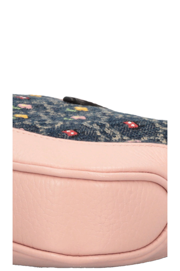 Mini-jupe en jean fleuri GUCCI 1961 Jackie Bleu Blush