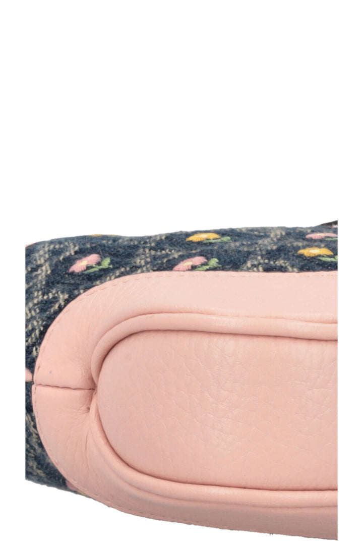 Mini-jupe en jean fleuri GUCCI 1961 Jackie Bleu Blush