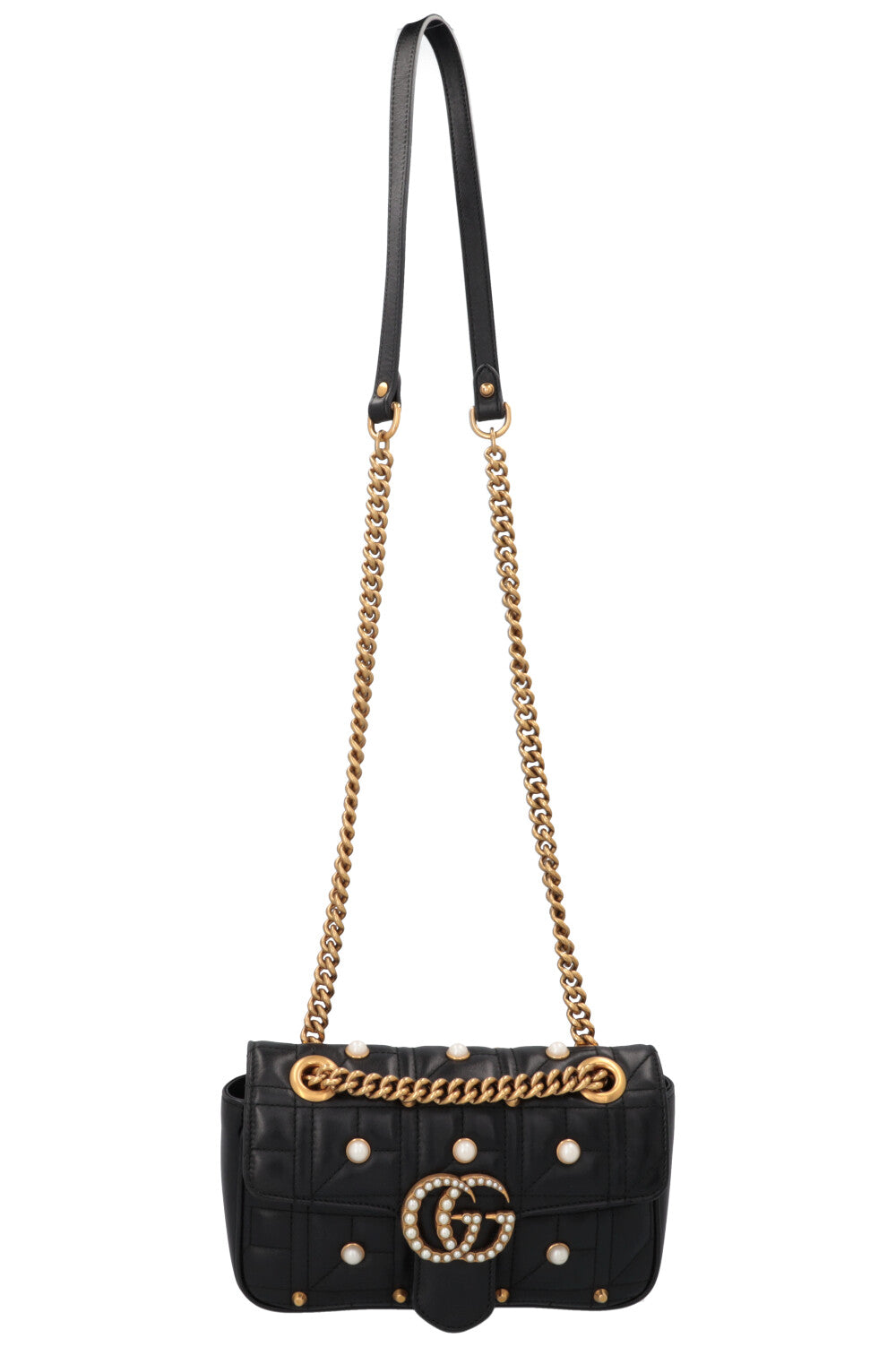 GUCCI Small Pearl Marmont Camera Bag Black