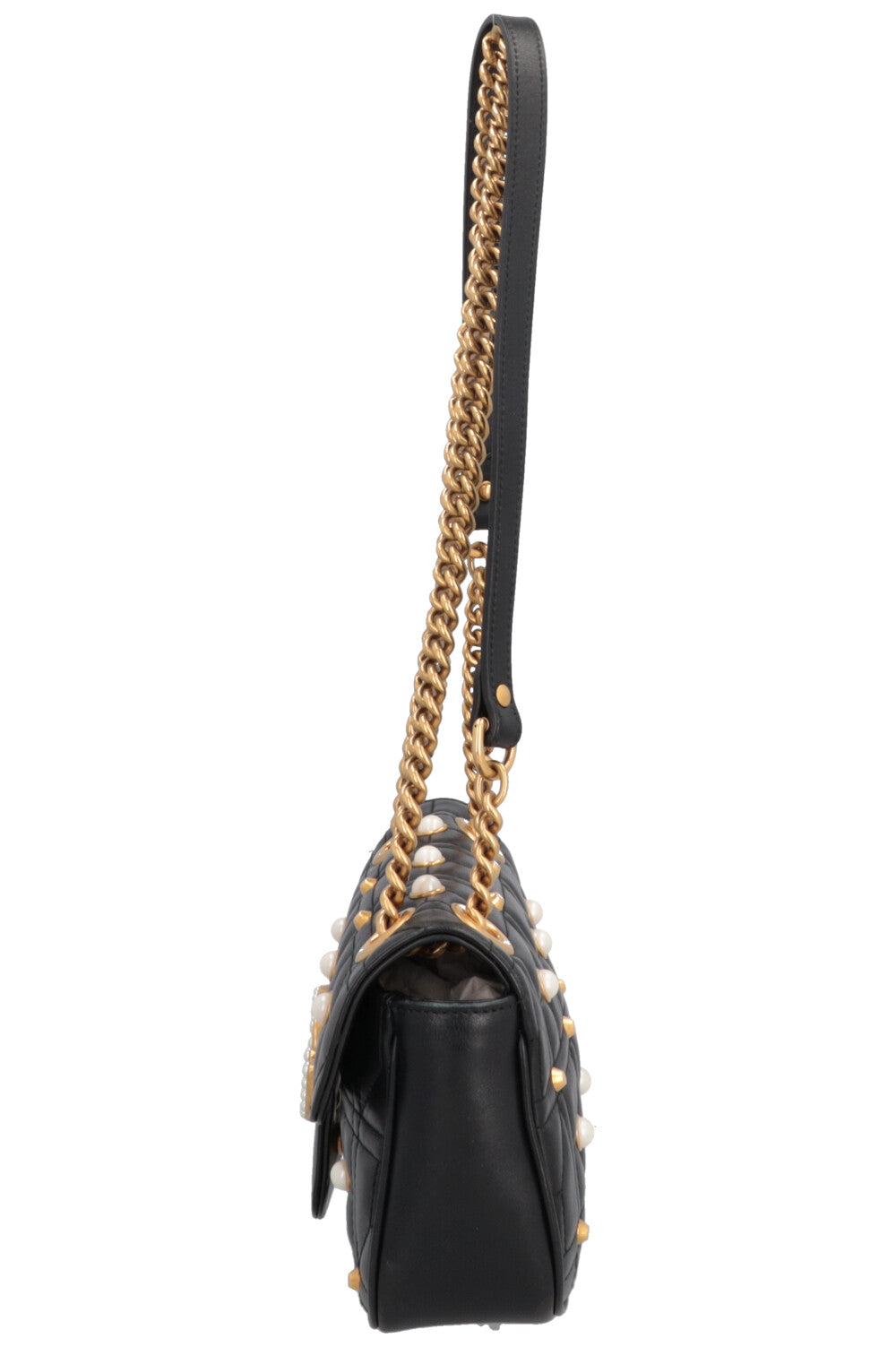 GUCCI Small Pearl Marmont Camera Bag Black