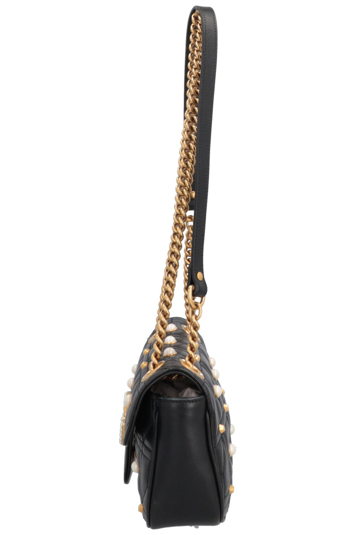 GUCCI Small Pearl Marmont Camera Bag Black