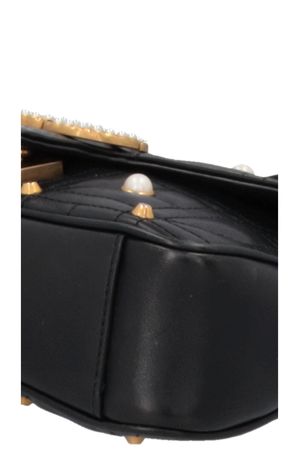 GUCCI Small Pearl Marmont Camera Bag Black