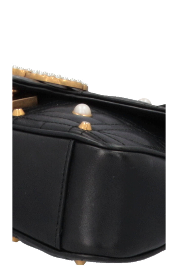 GUCCI Small Pearl Marmont Camera Bag Black