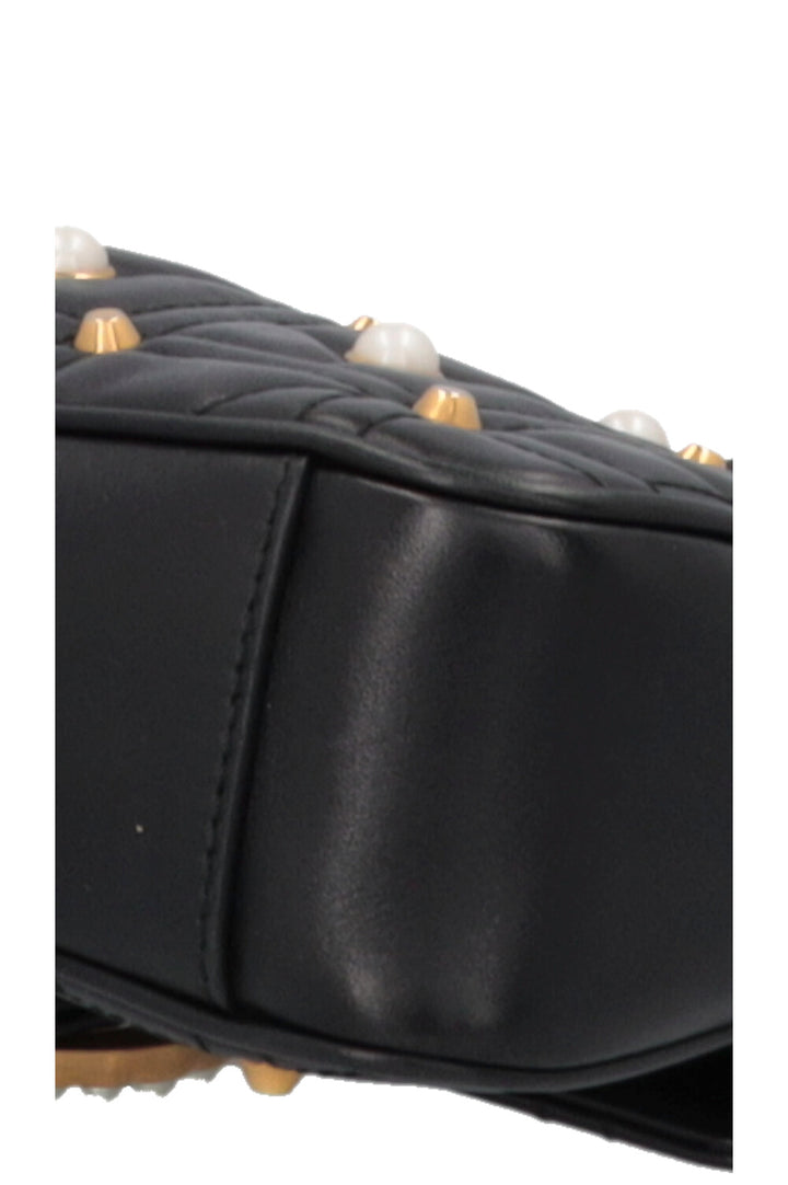 GUCCI Small Pearl Marmont Camera Bag Black