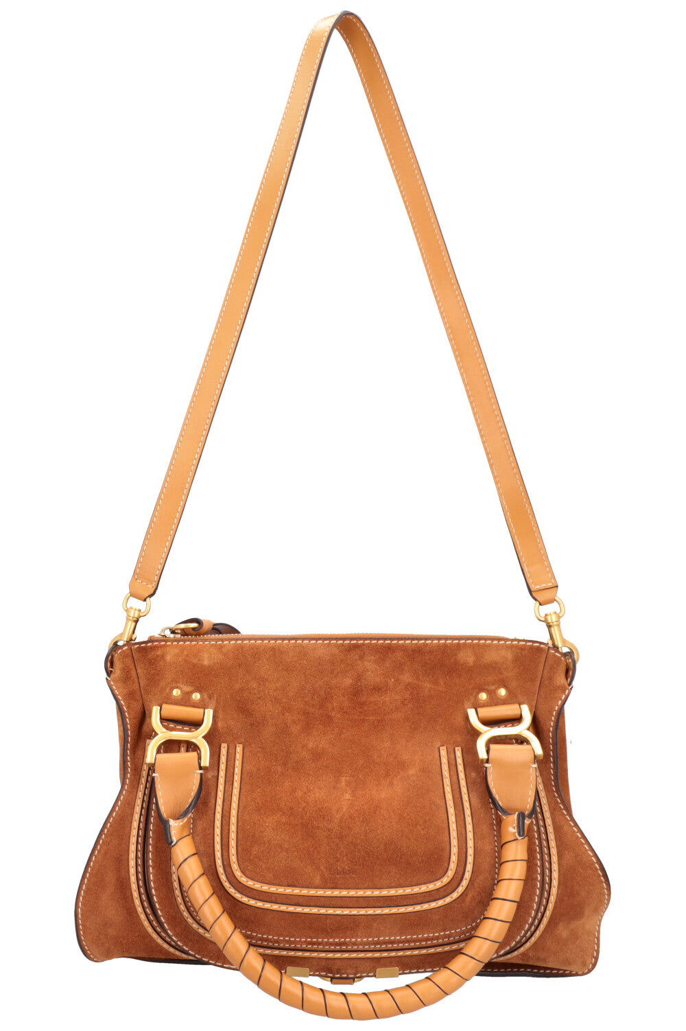 CHLOÉ Marcie Bag Suede Brown