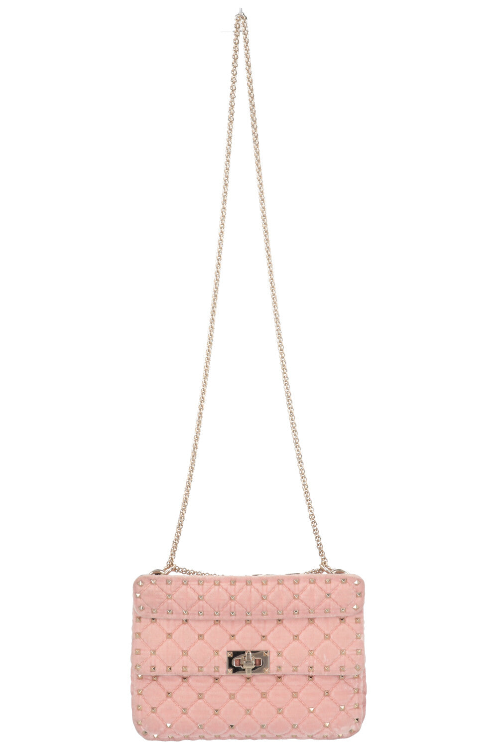 VALENTINO Small Rockstud Spike Bag Velvet Light Pink