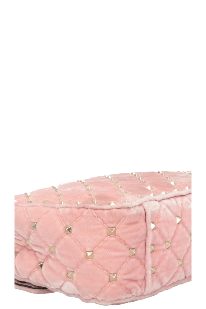 VALENTINO Small Rockstud Spike Bag Velvet Light Pink