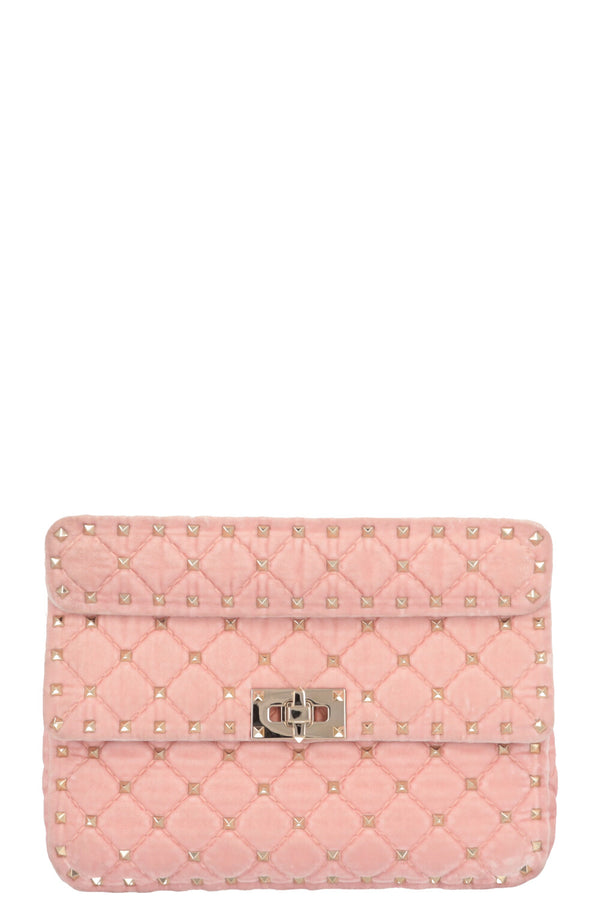 VALENTINO Small Rockstud Spike Bag Velvet Light Pink