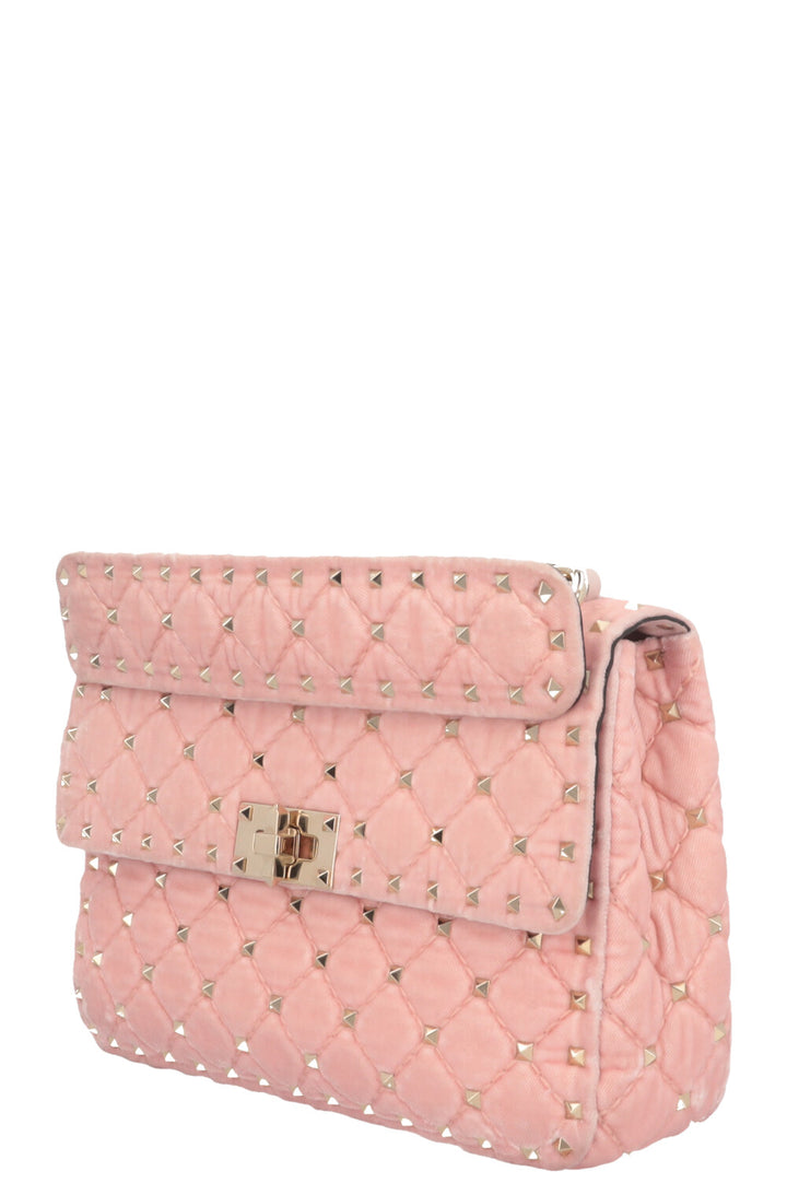 VALENTINO Small Rockstud Spike Bag Velvet Light Pink