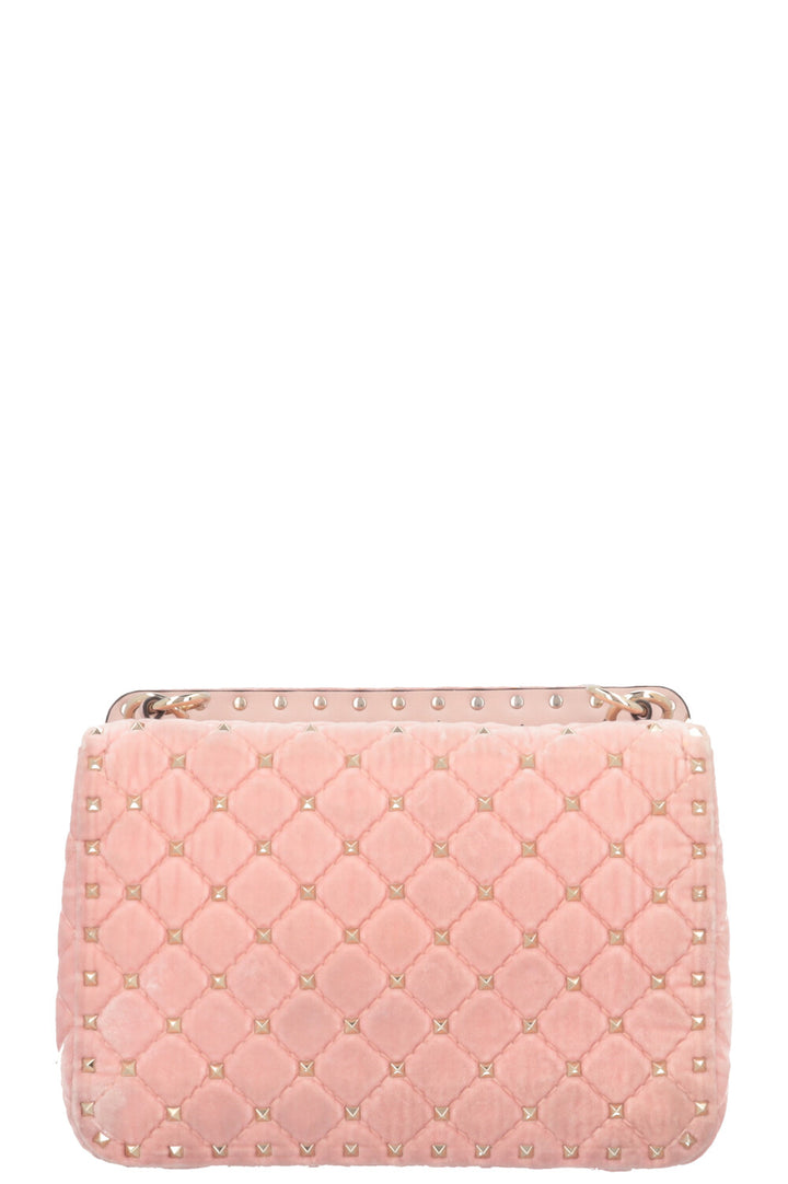 VALENTINO Small Rockstud Spike Bag Velvet Light Pink