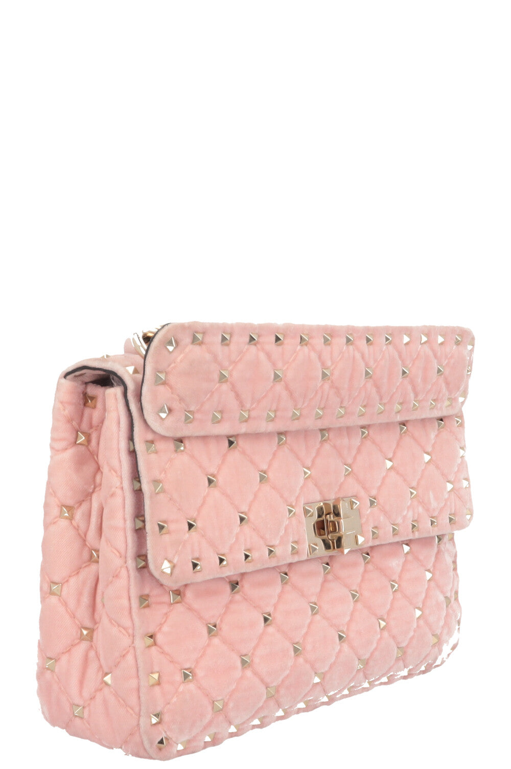 VALENTINO Small Rockstud Spike Bag Velvet Light Pink