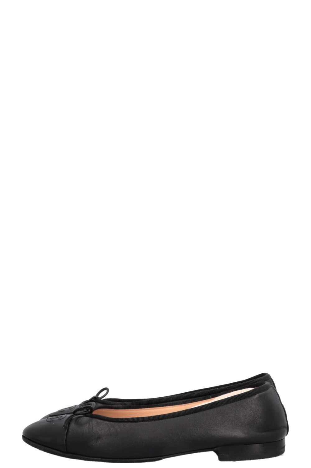 CHANEL Classic CC Ballet Flats Patent Black