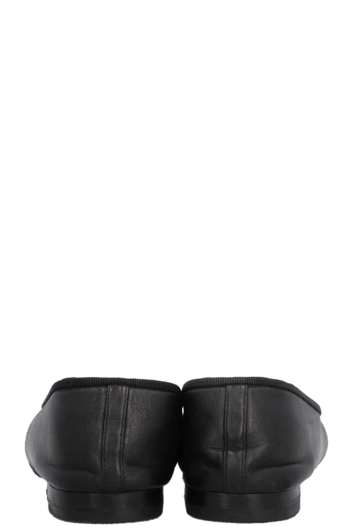 CHANEL Classic CC Ballet Flats Patent Black