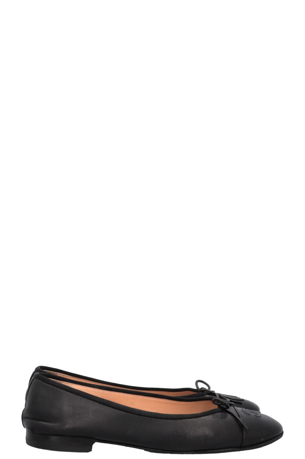 CHANEL Classic CC Ballet Flats Patent Black