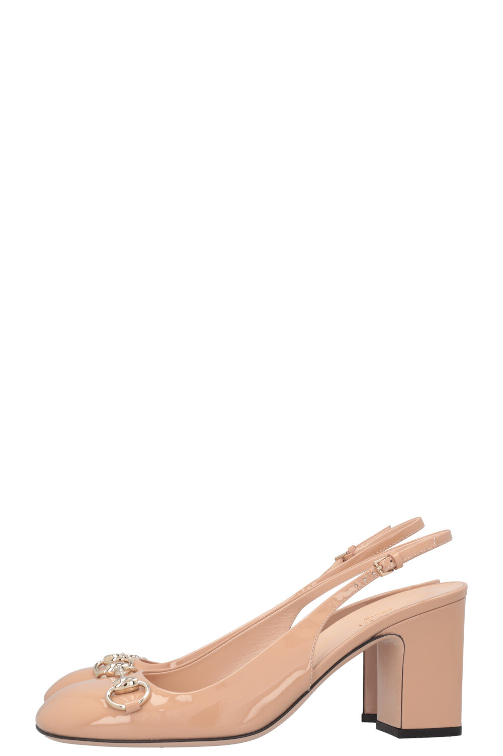 GUCCI Horsebit Heels Patent Nude