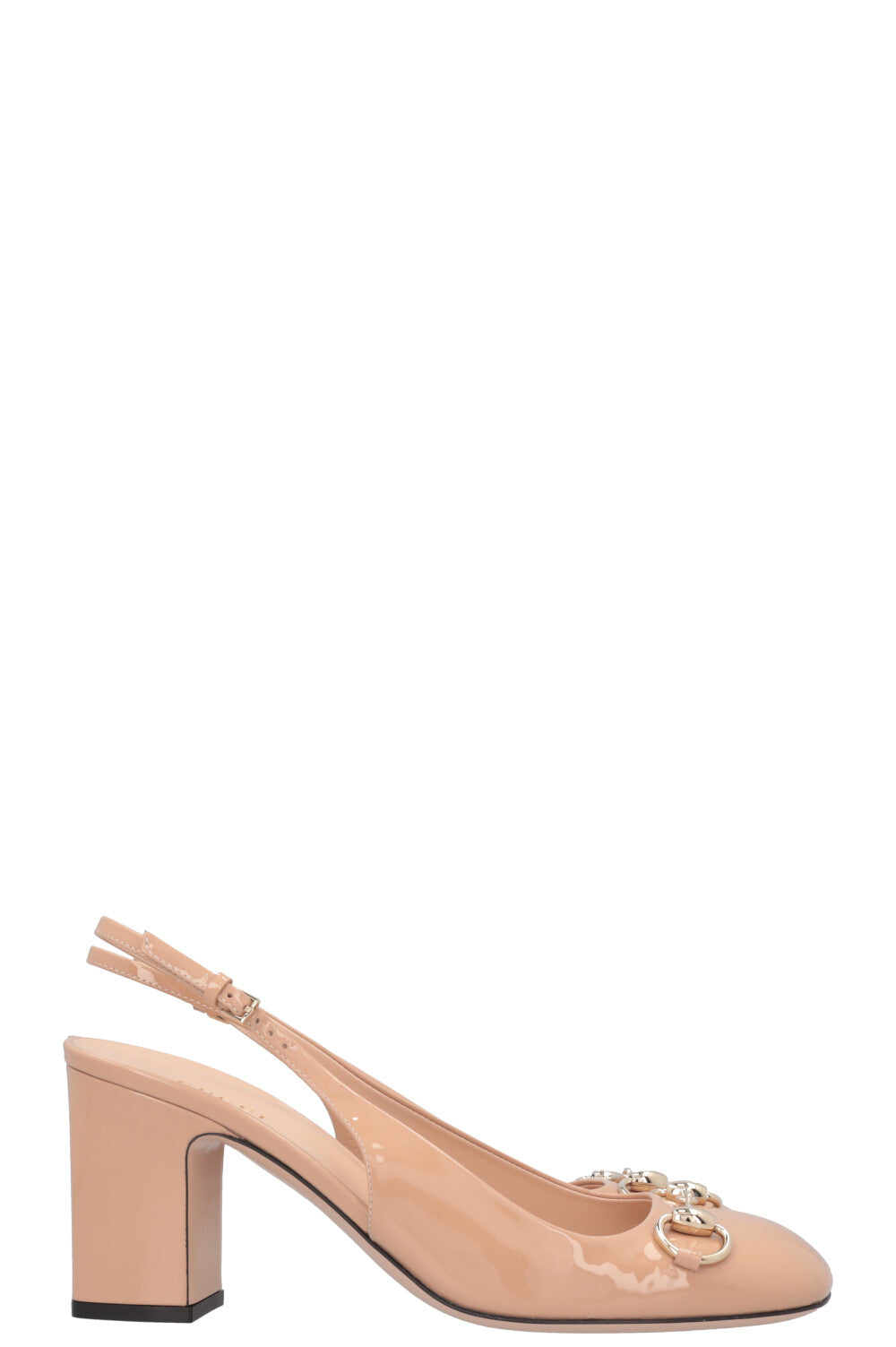 GUCCI Horsebit Heels Patent Nude