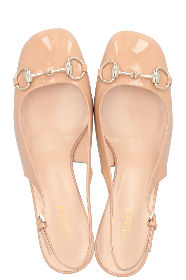 GUCCI Horsebit Heels Patent Nude