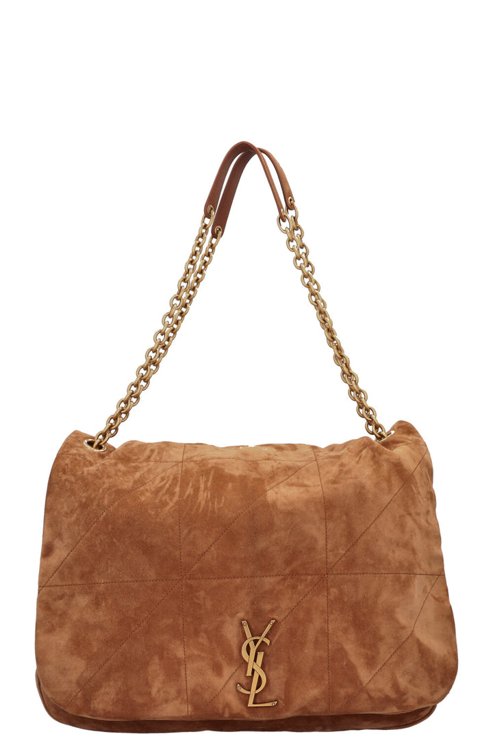 SAINT LAURENT Large Jamie Bag Suede Cognac