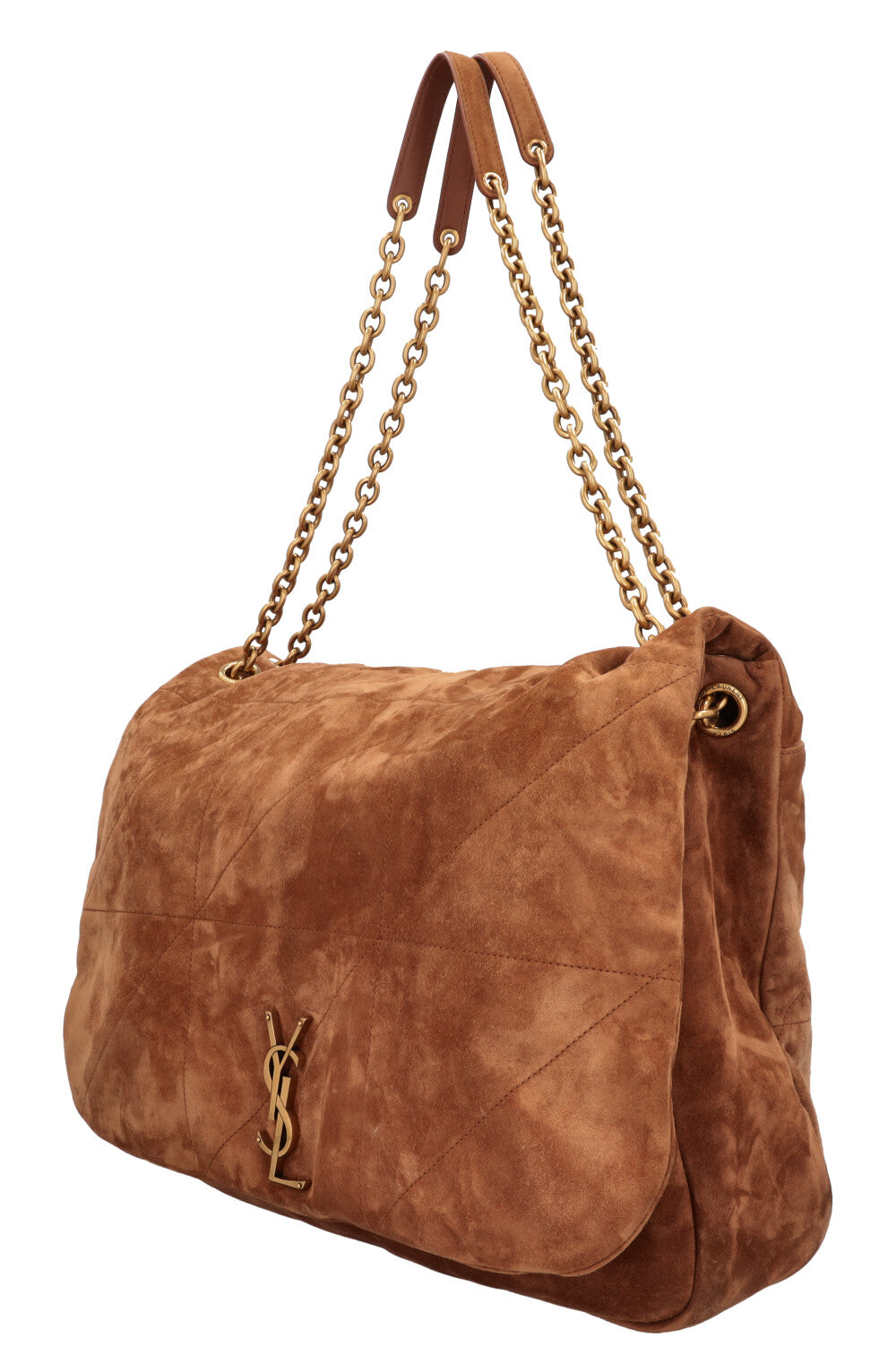 SAINT LAURENT Large Jamie Bag Suede Cognac