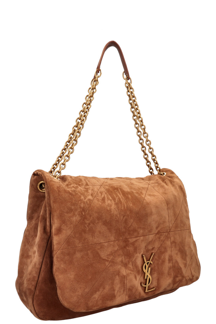 SAINT LAURENT Large Jamie Bag Suede Cognac
