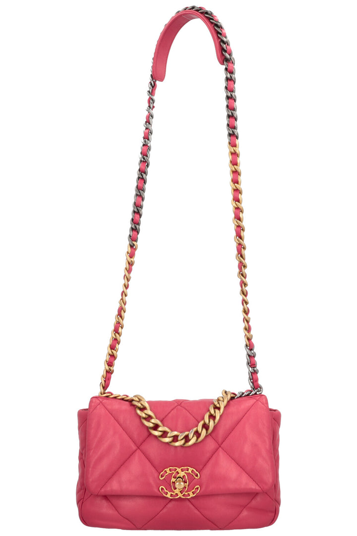 CHANEL 19 Small Bag Dark Pink