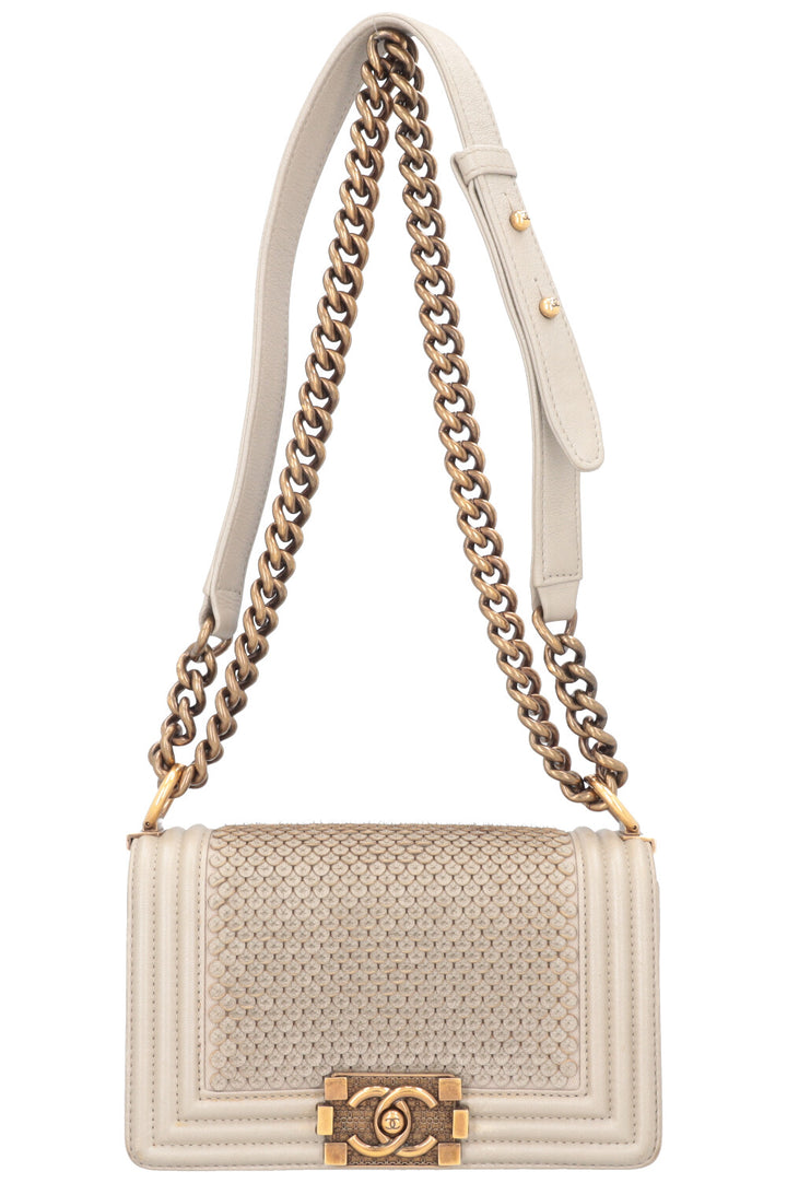 CHANEL Small Boy Bag Scales Gold